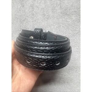 Tooled Black Leather Belt Men's 32 Western Biker Rockabilly Style‎ Gold Coast